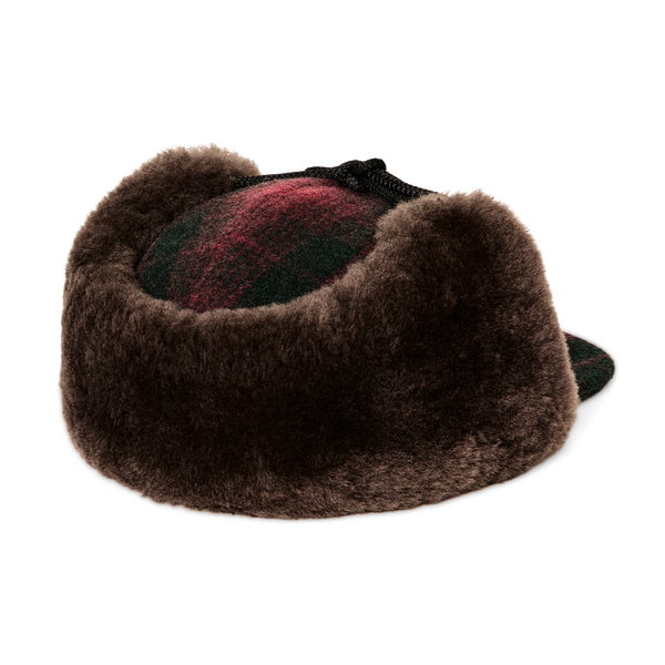 Filson Double Mackinaw Wool Cap Burgundy / Dark Olive Plaid