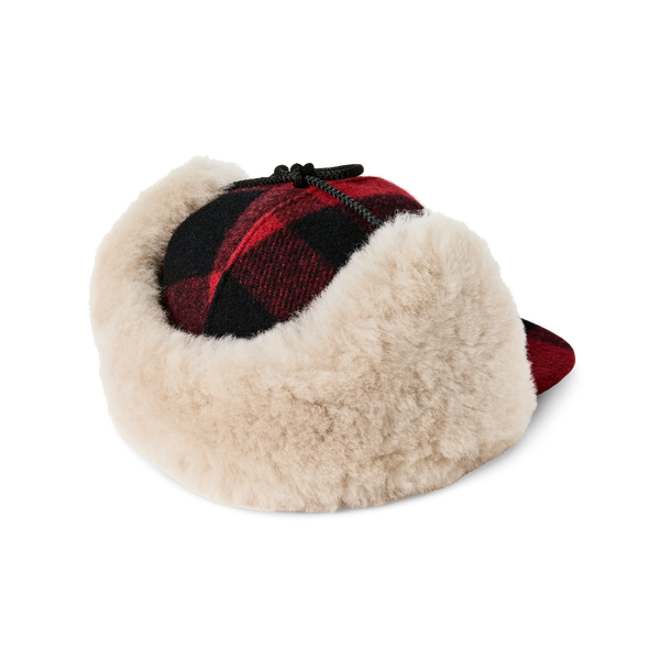 Filson Double Mackinaw Wool Cap Red Black Plaid/birch