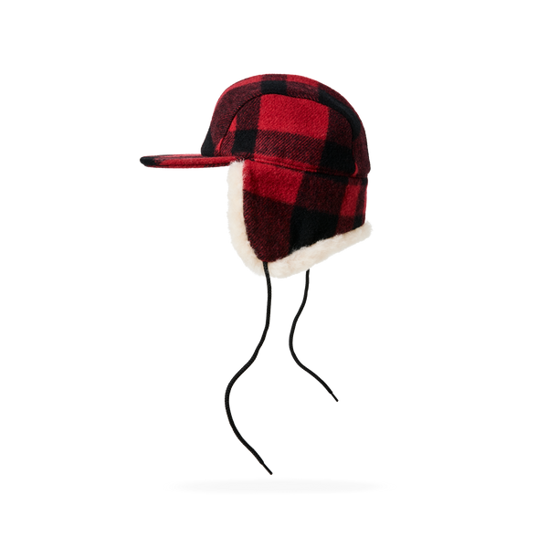 Filson Double Mackinaw Wool Cap Red Black Plaid/birch