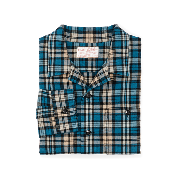 Filson Elk Heights Camp Shirt Blue / Black / Khaki Plaid