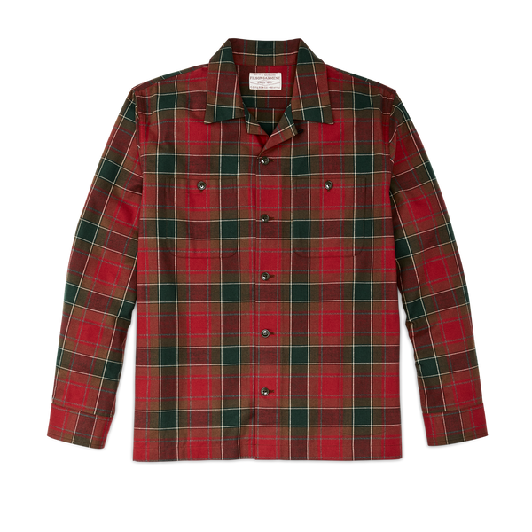 filson Elk Heights Camp Shirt Sycamore Green / Red Plaid