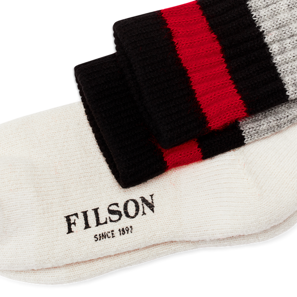 Filson 1970s Logger Thermal Socks Black / Red