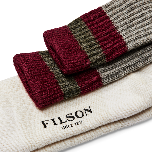 Filson 1970s Logger Thermal Socks Forest / Maroon