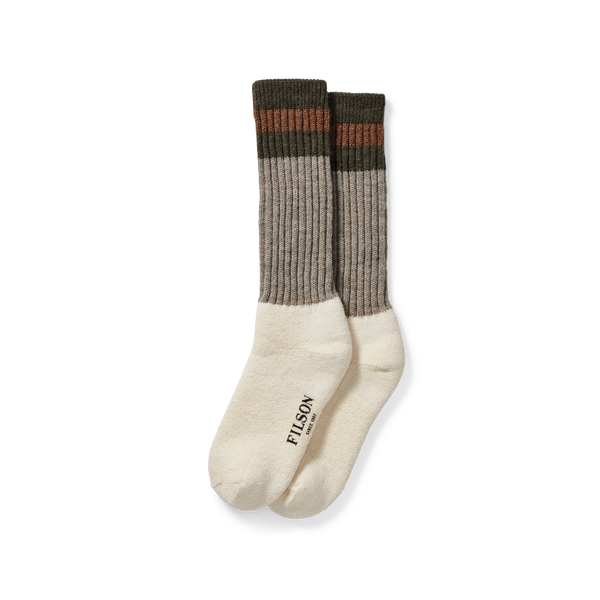 filson 1970s Logger Thermal Socks Green Brown