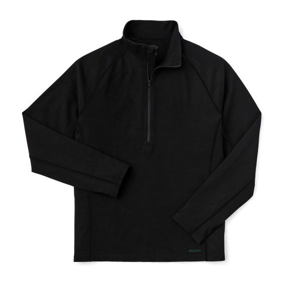 filson 400g Merino Wool Long Sleeve Half-zip Black