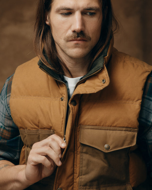 Filson Down Cruiser Vest Dark Tan