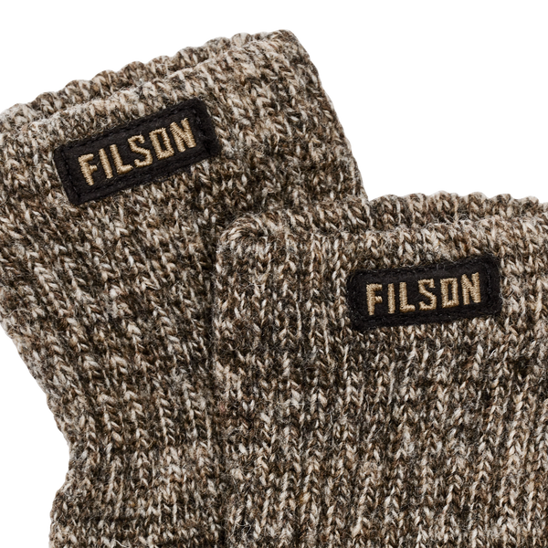 Filson Fingerless Knit Gloves Root Heather