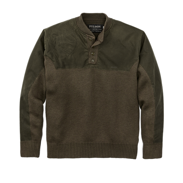 Filson Henley Guide Sweater Peat Green