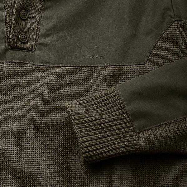 Filson Henley Guide Sweater Peat Green