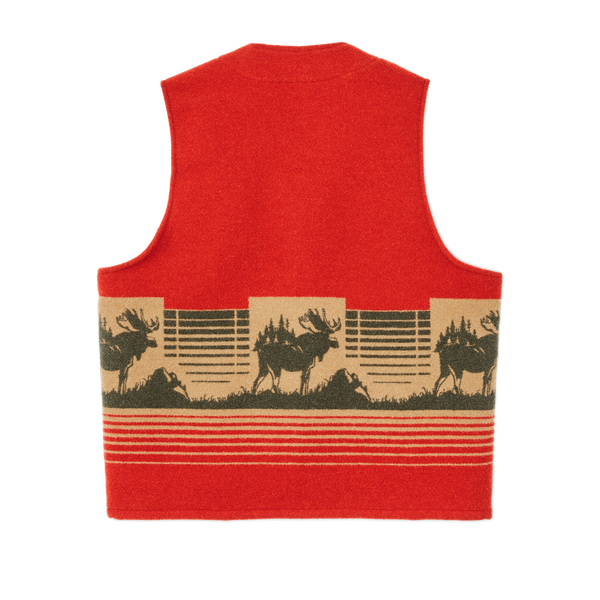 Filson Jacquard Wool Vest Red / Khaki / Forest Multi
