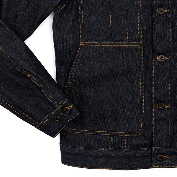Filson Lined Denim Short Cruiser Jacket Raw Indigo