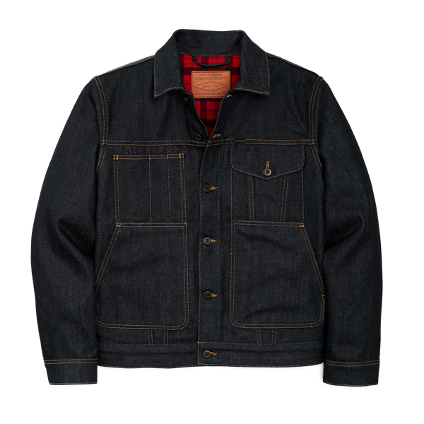 filson Lined Denim Short Cruiser Jacket Raw Indigo