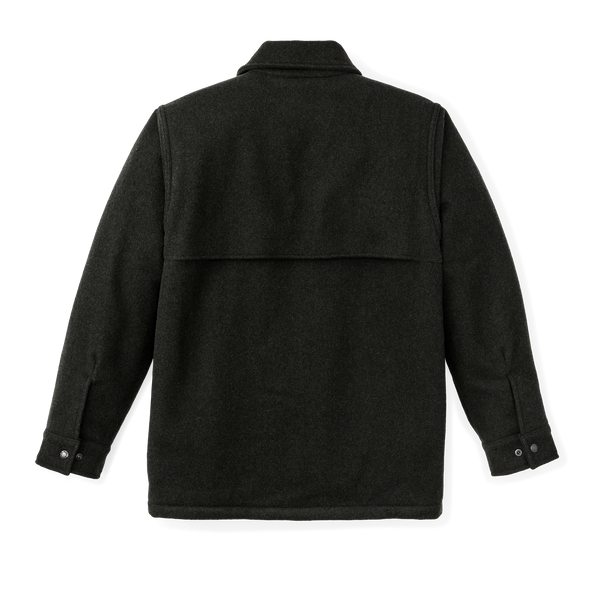 Filson Lined Mackinaw Wool Cape Coat Peat Black