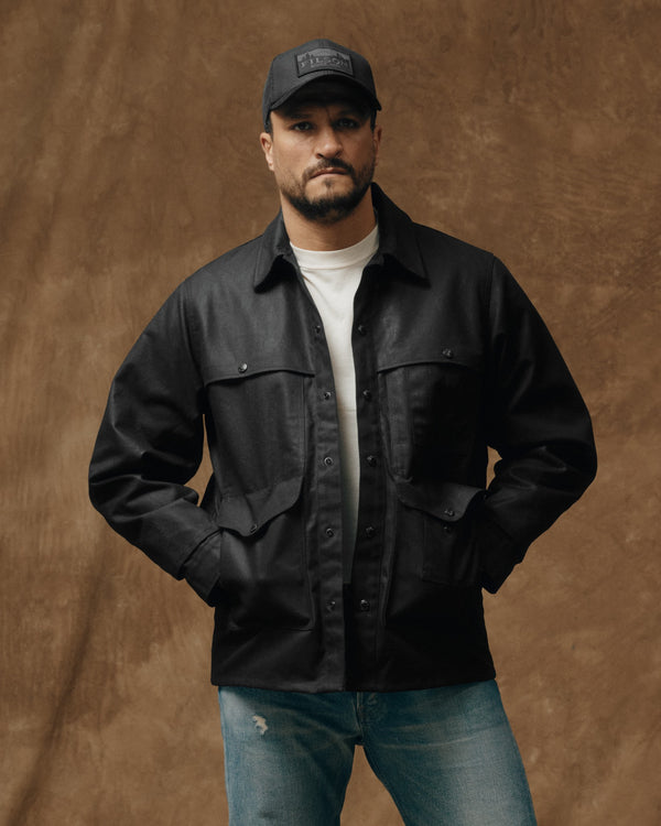 filson Lined Tin Cloth Cruiser Jacket Black