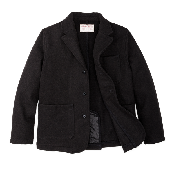 Filson Mackinaw Wool Blazer Brown Black Twill