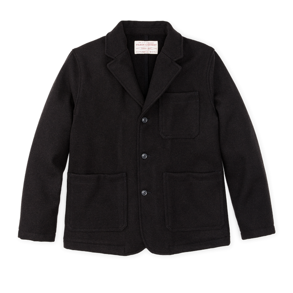 filson Mackinaw Wool Blazer Brown Black Twill