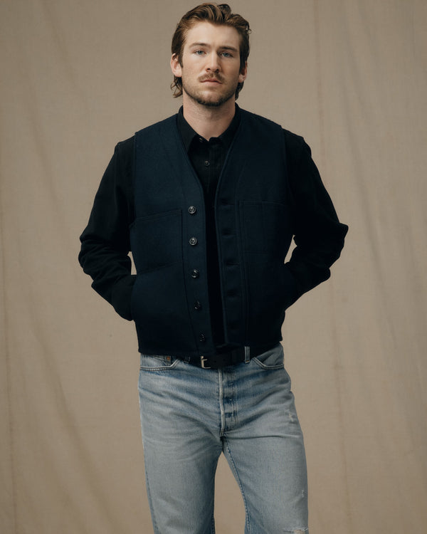 filson Mackinaw Wool Vest Dark Navy