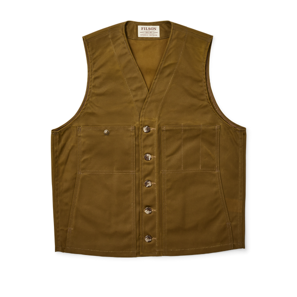 Filson Oil Tin Cloth Vest Dark Tan