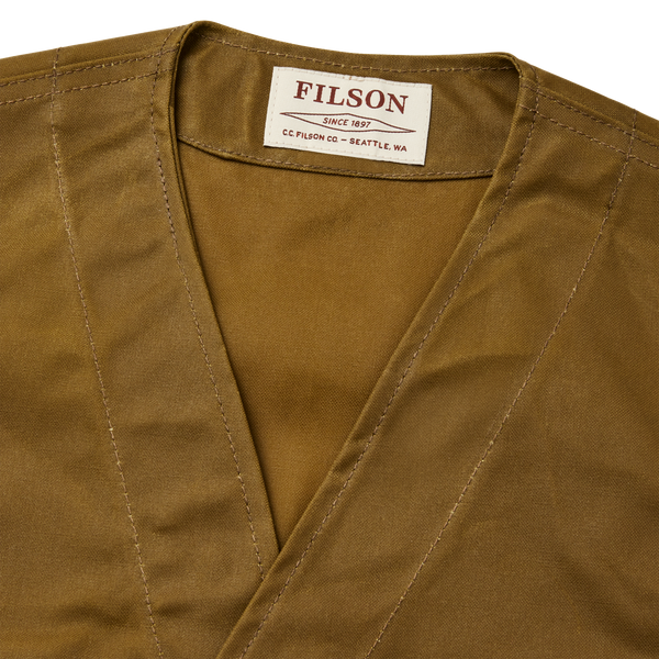 Filson Oil Tin Cloth Vest Dark Tan