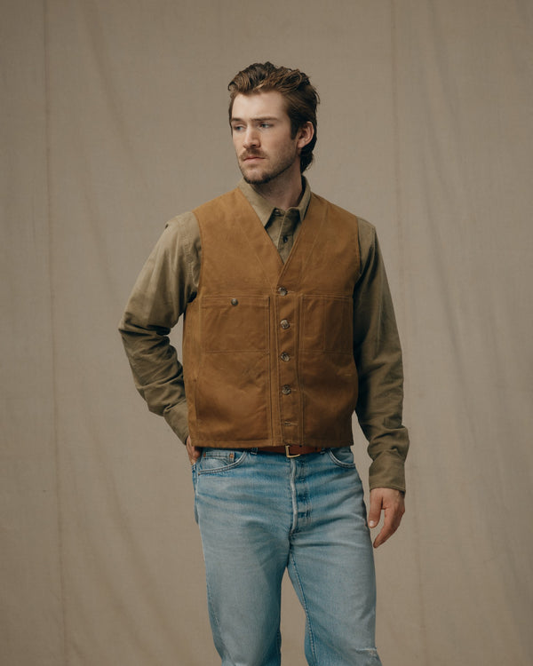 filson Oil Tin Cloth Vest Dark Tan