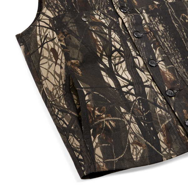 Filson Oil Tin Cloth Vest Realtree Hardwoods Camo