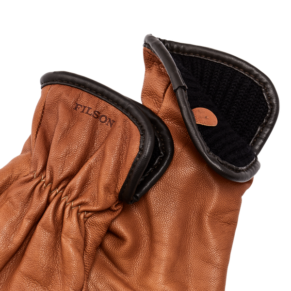 Filson Original Lined Goatskin Gloves Saddle Brown