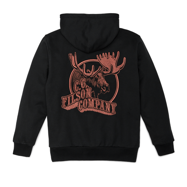 Filson Prospector Embroidered Hoodie Black / Moose