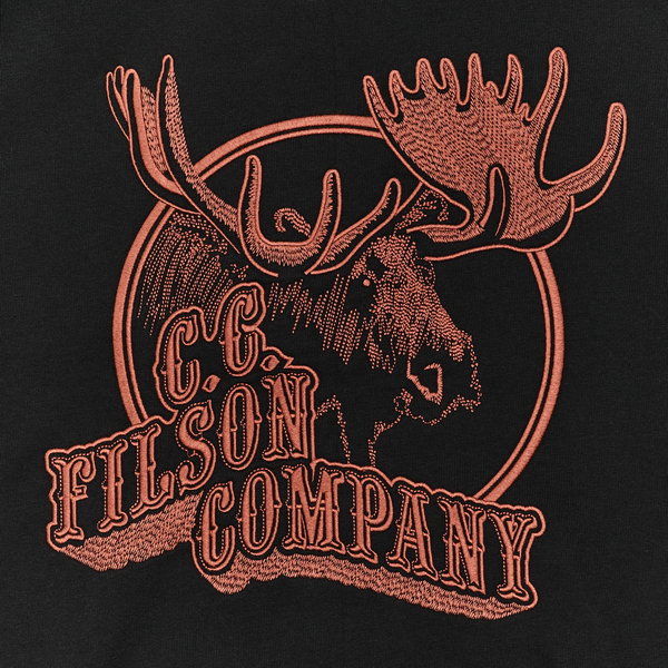 Filson Prospector Embroidered Hoodie Black / Moose