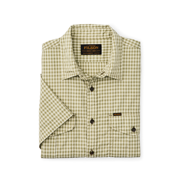 Filson Filson's Washed Short Sleeve Feather Cloth Shirt Green / Ivory Gingham