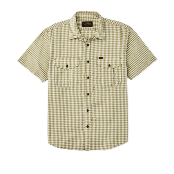 filson Filson's Washed Short Sleeve Feather Cloth Shirt Green / Ivory Gingham