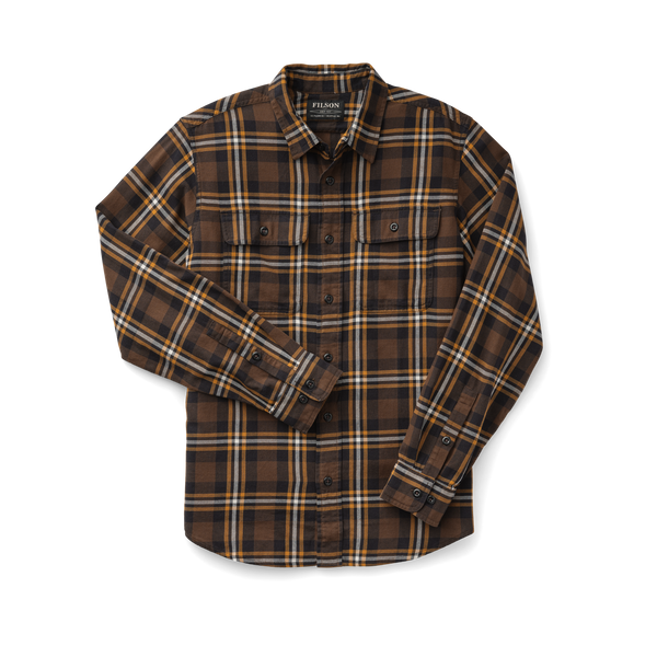 filson Scout Shirt Brown/black/gold Plaid