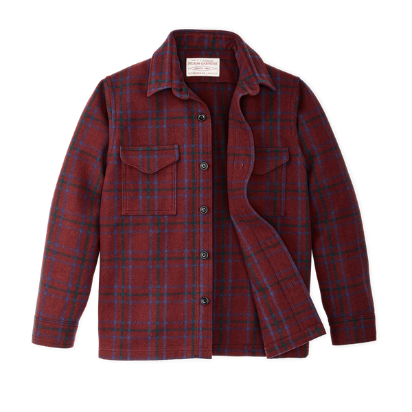 Filson Seattle Wool Jac-shirt Deep Red Blue Green
