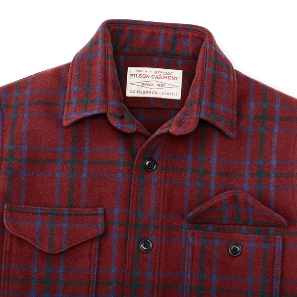 Filson Seattle Wool Jac-shirt Deep Red Blue Green