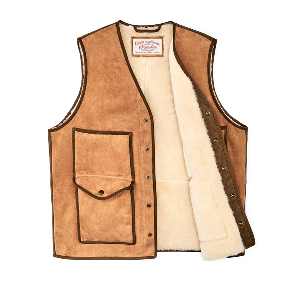 Filson Shearling Cruiser Vest Almond Beige