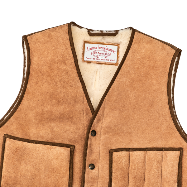 Filson Shearling Cruiser Vest Almond Beige