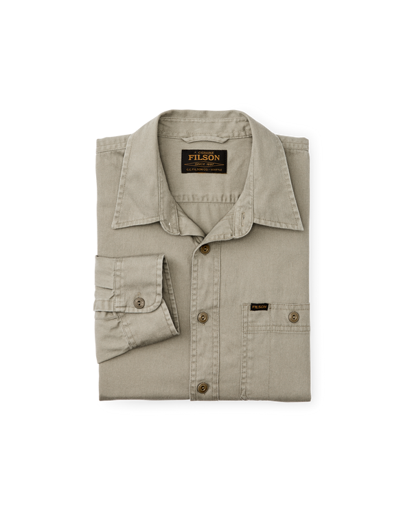 Filson Shipwright Fine Twill Shirt Gray Khaki