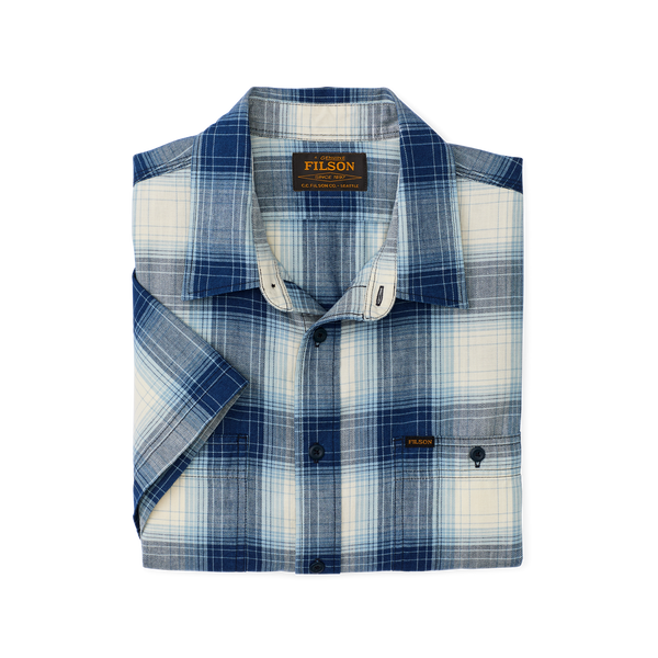 Filson Short Sleeve Chambray Shirt Indigo Plaid