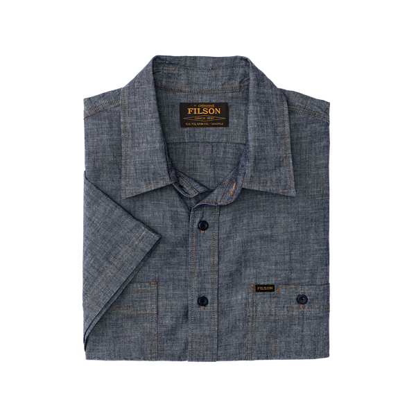 Filson Short Sleeve Chambray Shirt Rinse Indigo