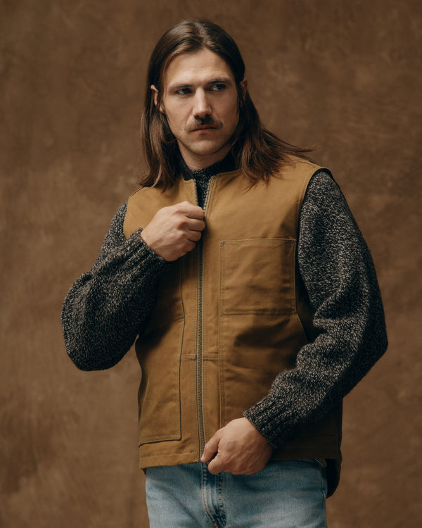 Filson Tin Cloth Insulated Work Vest Dark Tan