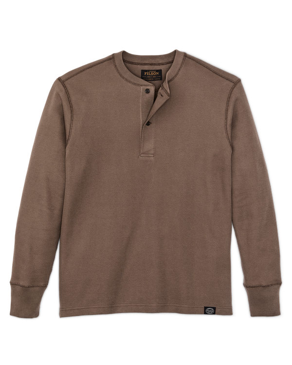 filson Waffle Knit Henley Brown