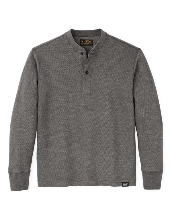 filson Waffle Knit Henley Charcoal
