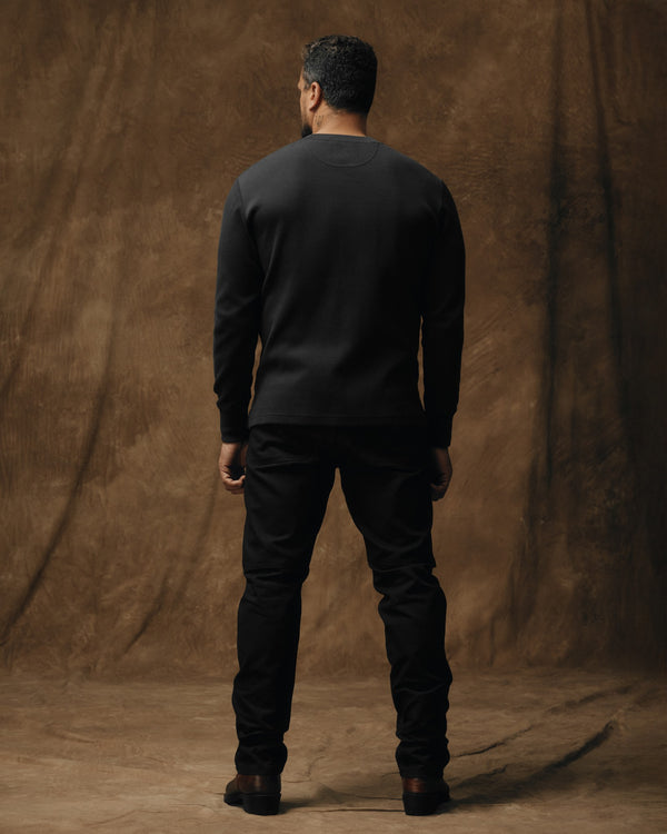 Filson Waffle Knit Henley Faded Black