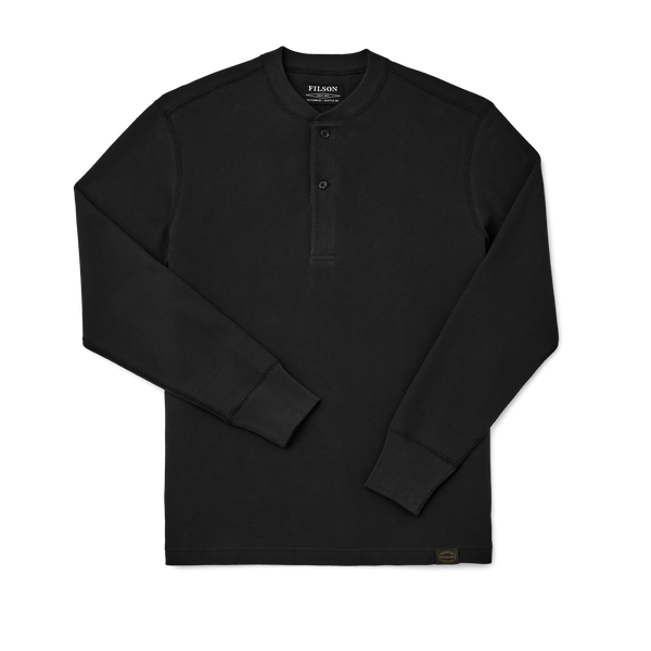 Filson Waffle Knit Henley Faded Black