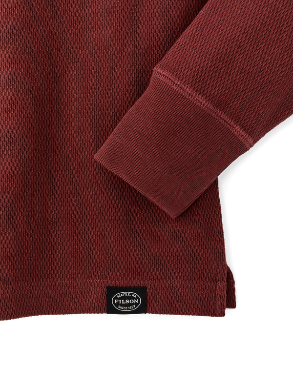 Filson Waffle Knit Henley Fired Brick