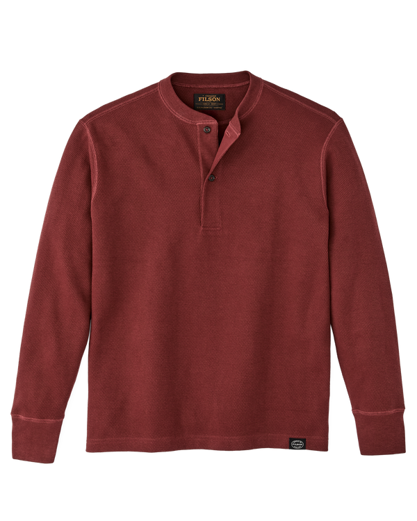 filson Waffle Knit Henley Fired Brick