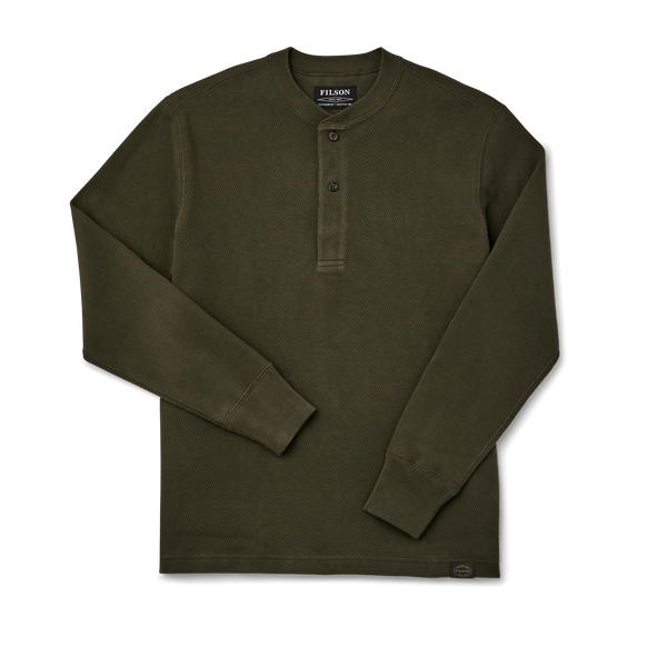 Filson Waffle Knit Henley Mossy Rock