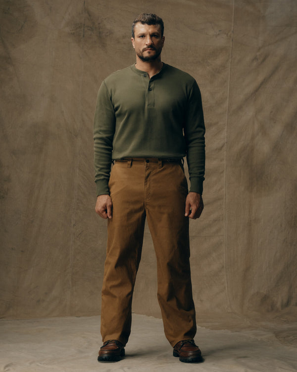 filson Waffle Knit Henley Mossy Rock