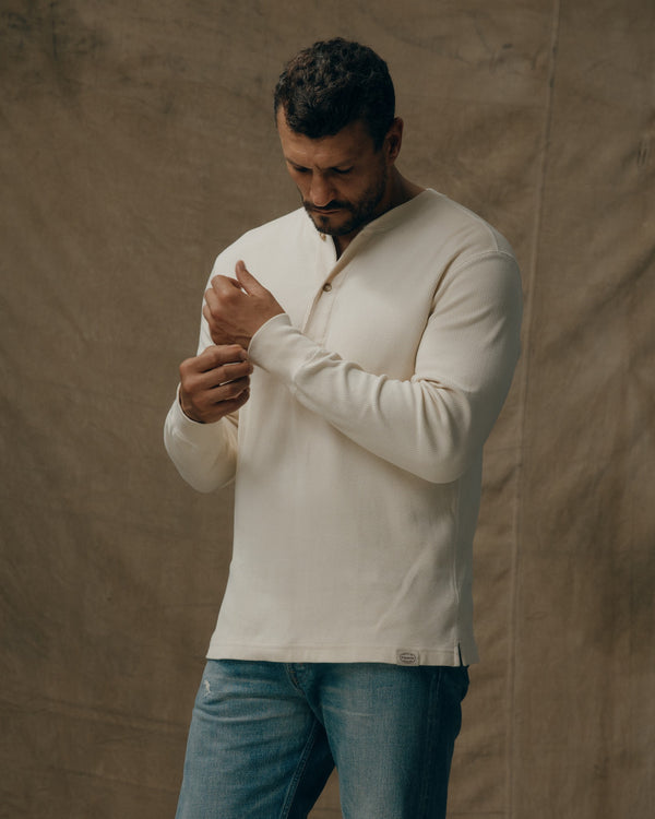 filson Waffle Knit Henley Sand