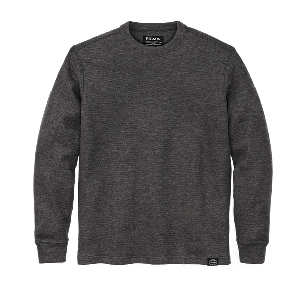 filson Waffle Knit Thermal Crewneck Charcoal