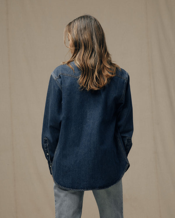 Filson Women's Denim Western Shirt Medium Indigo